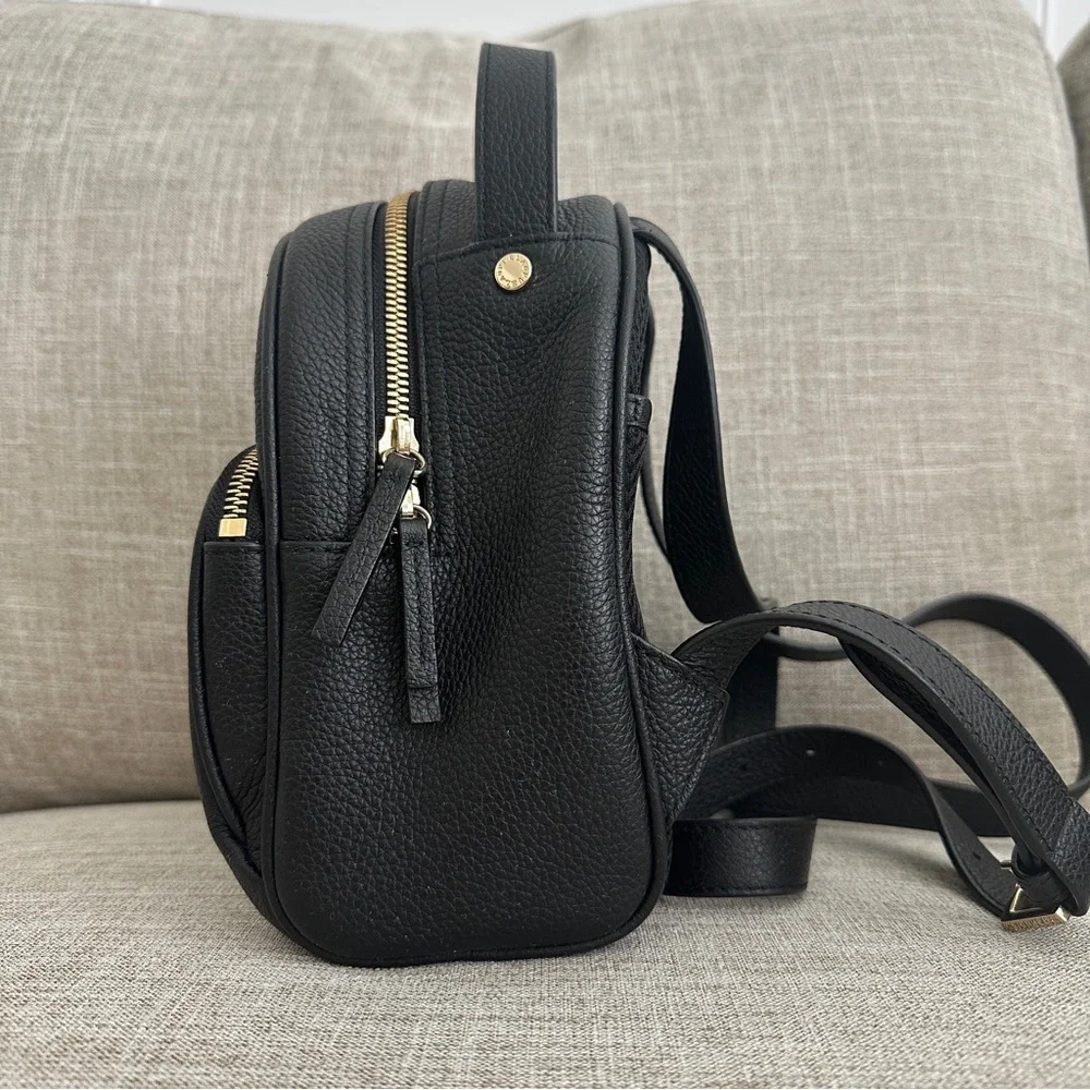 Furla Pebbled Black Studded Women's Backpack - Picture 2 of 6